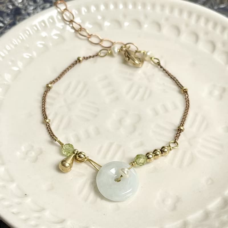 老林雜貨 | 玉石黃銅墜手鍊
