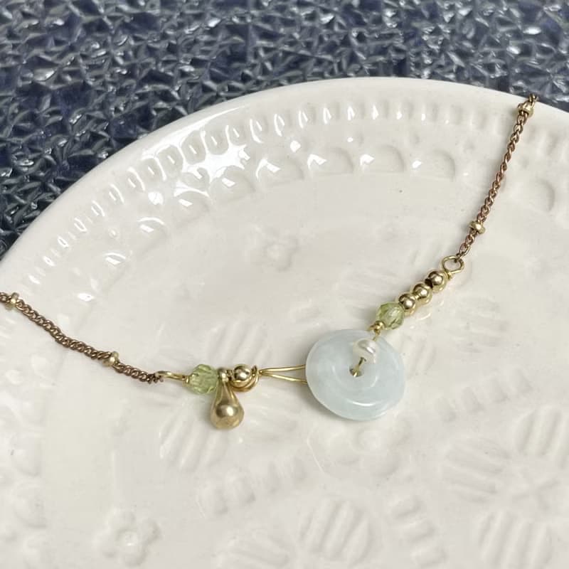 老林雜貨 | 玉石黃銅墜手鍊