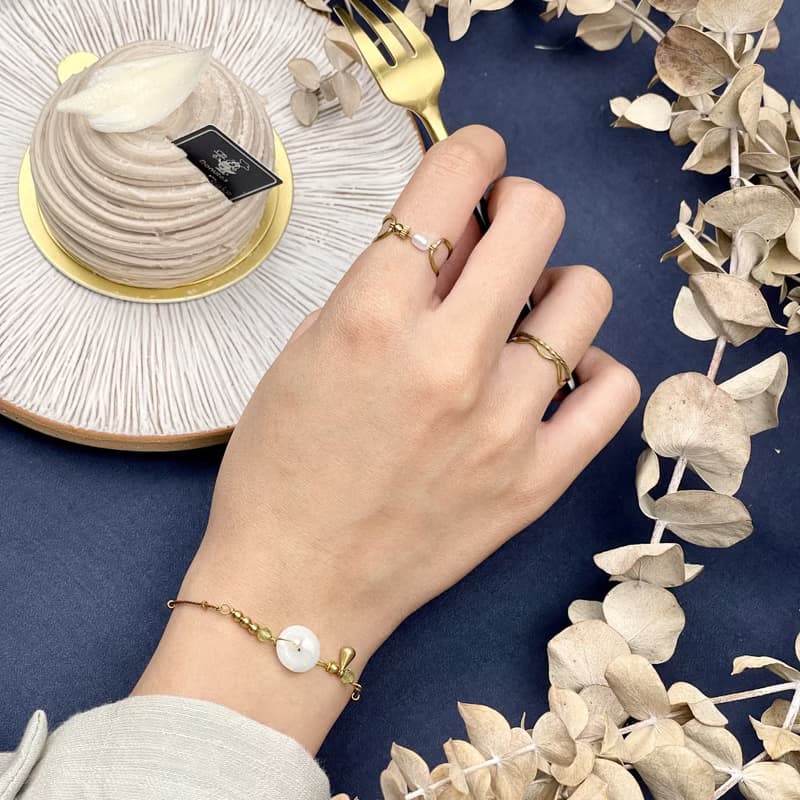 老林雜貨 | 玉石黃銅墜手鍊