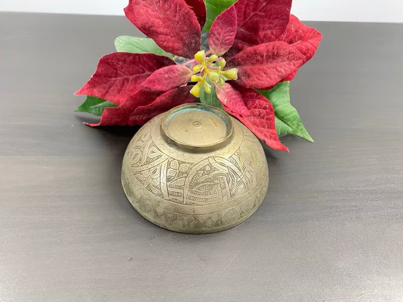 古董黃銅圓碗手工容器手工餐具廚具咖哩