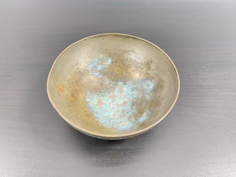 古董黃銅圓碗手工容器手工餐具廚具咖哩