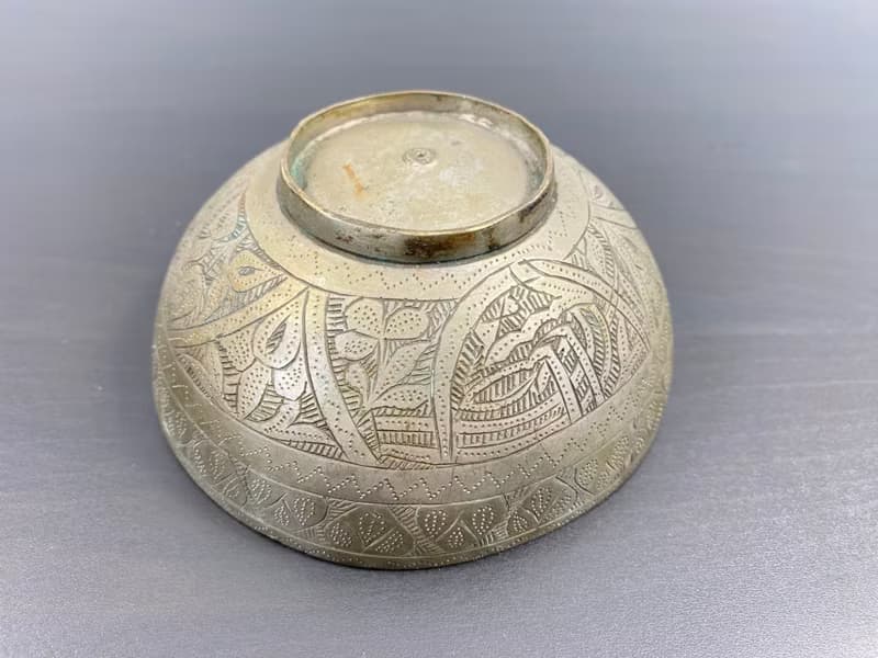 古董黃銅圓碗手工容器手工餐具廚具咖哩