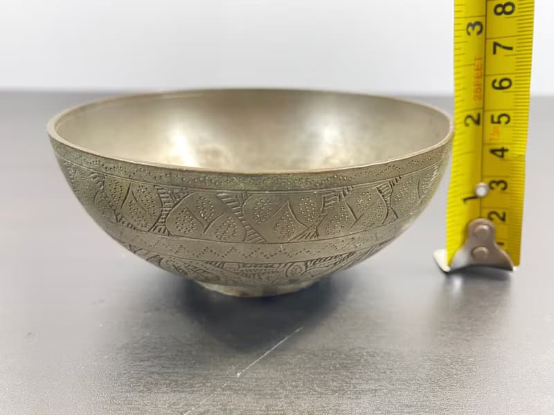 古董黃銅圓碗手工容器手工餐具廚具咖哩