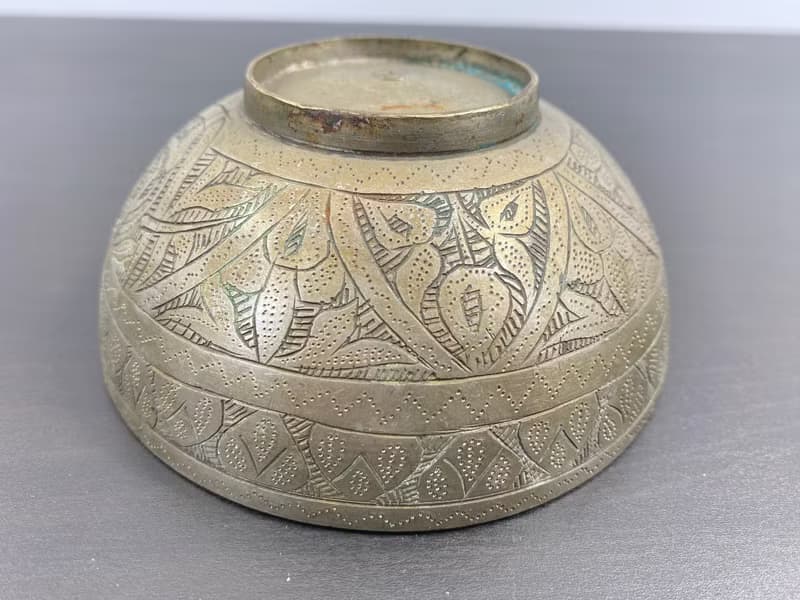 古董黃銅圓碗手工容器手工餐具廚具咖哩