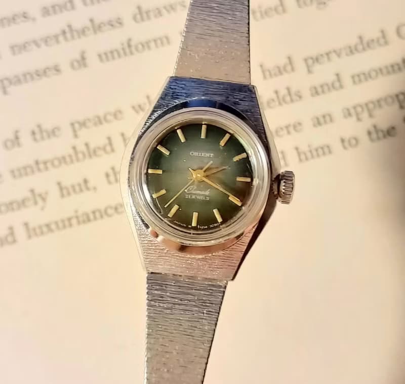 1970's 翡翠綠 日本 東方 Orient 21石 自動上鍊 女用古董錶