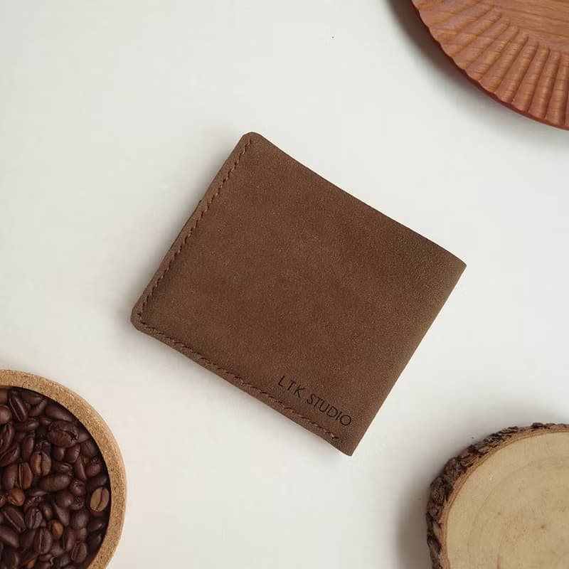 Section 素皮革質感短夾 - 星空樹屋色系 - 純色