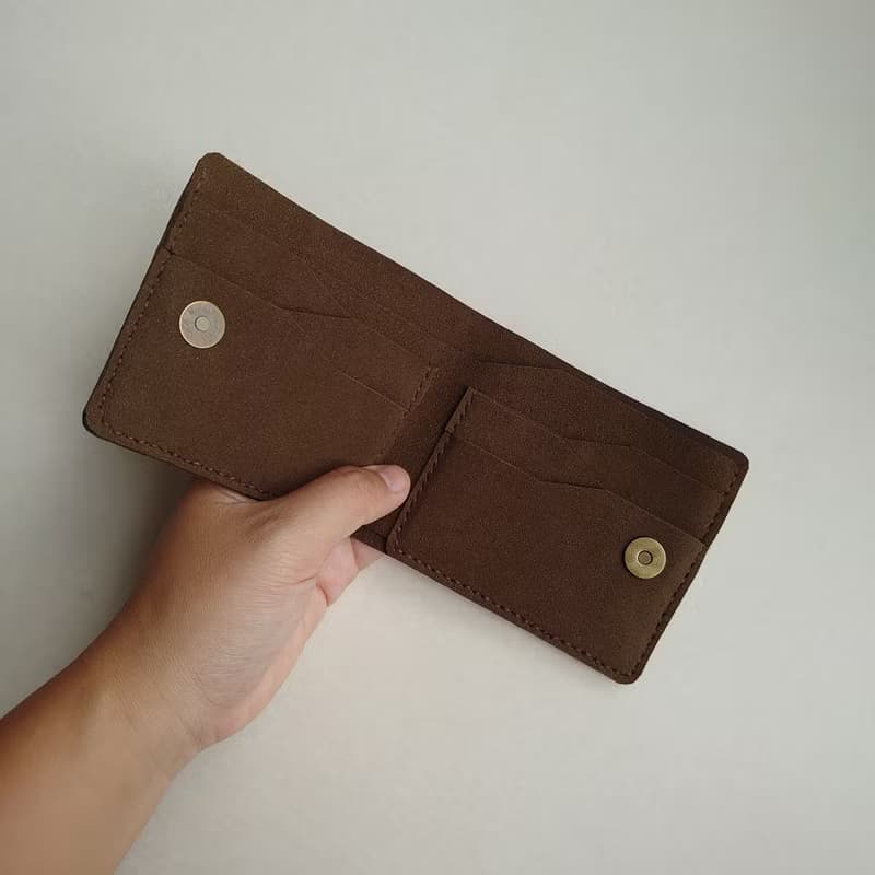 Section 素皮革質感短夾 - 星空樹屋色系 - 純色