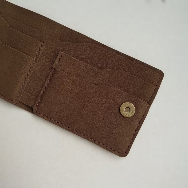 Section 素皮革質感短夾 - 星空樹屋色系 - 純色