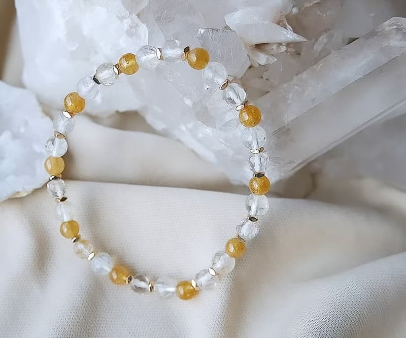 金絲雀黃碧璽/金髮晶/藍針白水晶-小金磚。吸引財富行動力貴人運