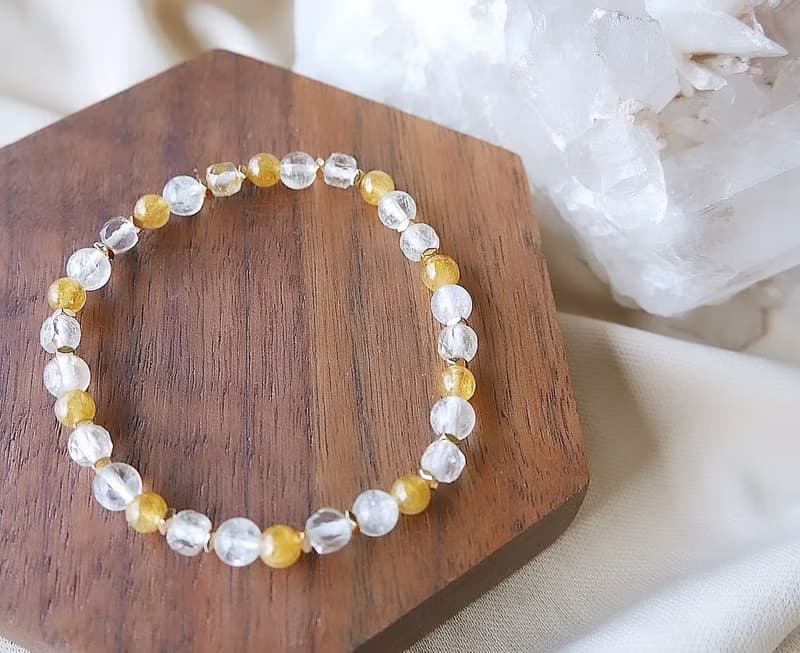 金絲雀黃碧璽/金髮晶/藍針白水晶-小金磚。吸引財富行動力貴人運