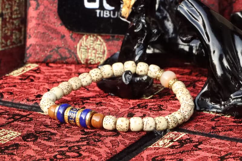 精品星月菩提子 5x6mm桶珠 景泰藍六字箴言隔珠 佛珠 念珠 手鍊