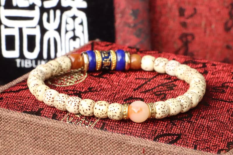 精品星月菩提子 5x6mm桶珠 景泰藍六字箴言隔珠 佛珠 念珠 手鍊