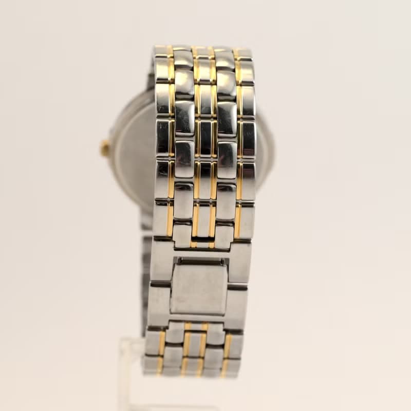 SEIKO LUCENT 7N22-6B20 ユニセックス 1984年 ダークブルーダイヤル デイト付 クォーツ ゴールド×シルバーコンビブレス  手錶 古董錶
