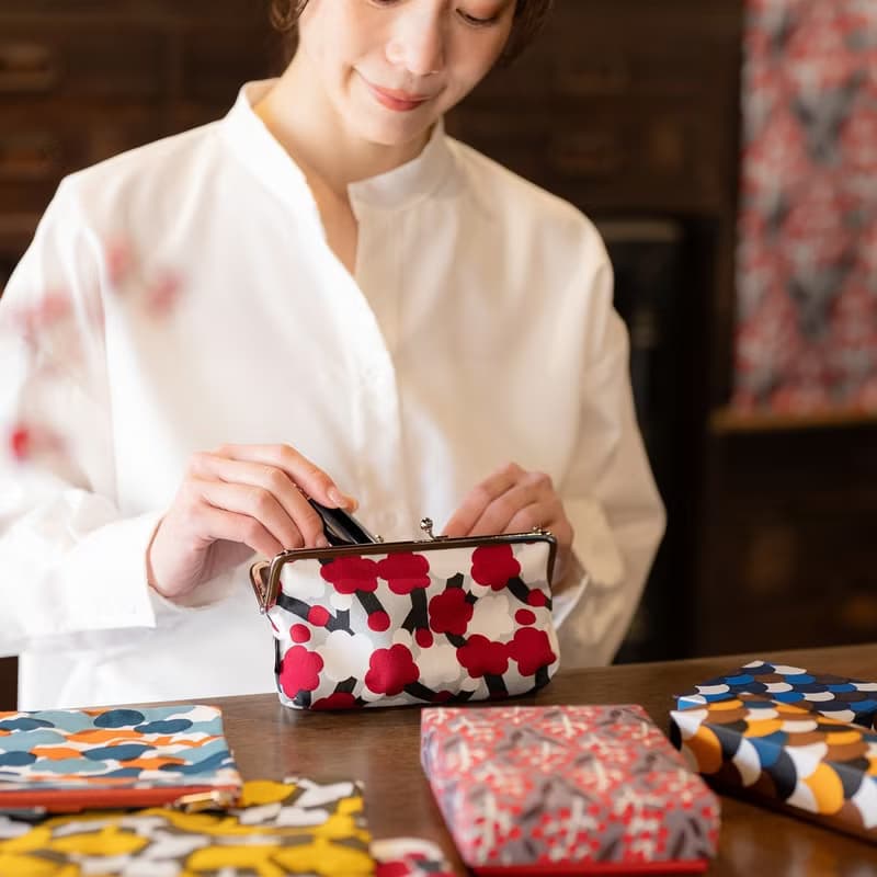 京都 橫式錢包 口金 日本製造 和風錢包 帆布 棉 和風圖案 wafu