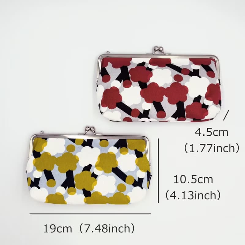 京都 橫式錢包 口金 日本製造 和風錢包 帆布 棉 和風圖案 wafu