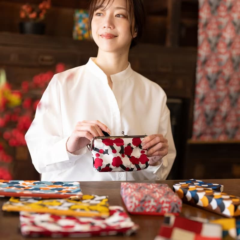 京都 橫式錢包 口金 日本製造 和風錢包 帆布 棉 和風圖案 wafu