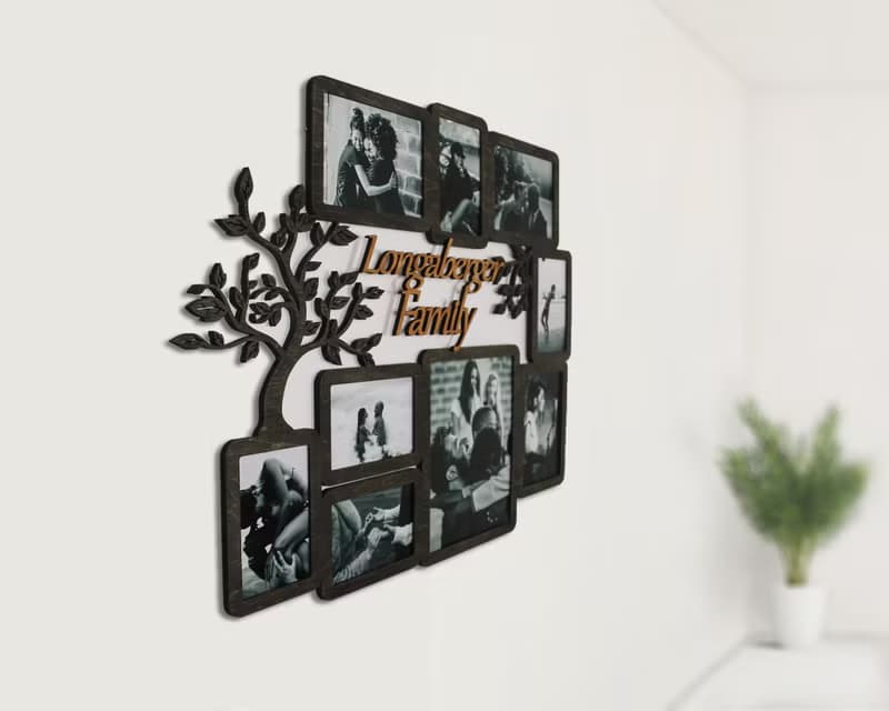 Personalized Father's day picture frame collage Family tree photo frame gallery