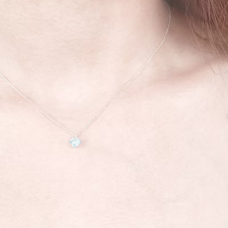 【2入飾品禮盒】托帕石純銀項鍊及戒指組合 禮盒