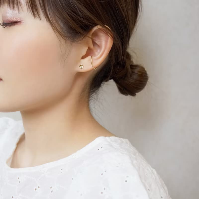 【Second Earrings】 18K 黃金四葉草單隻耳環