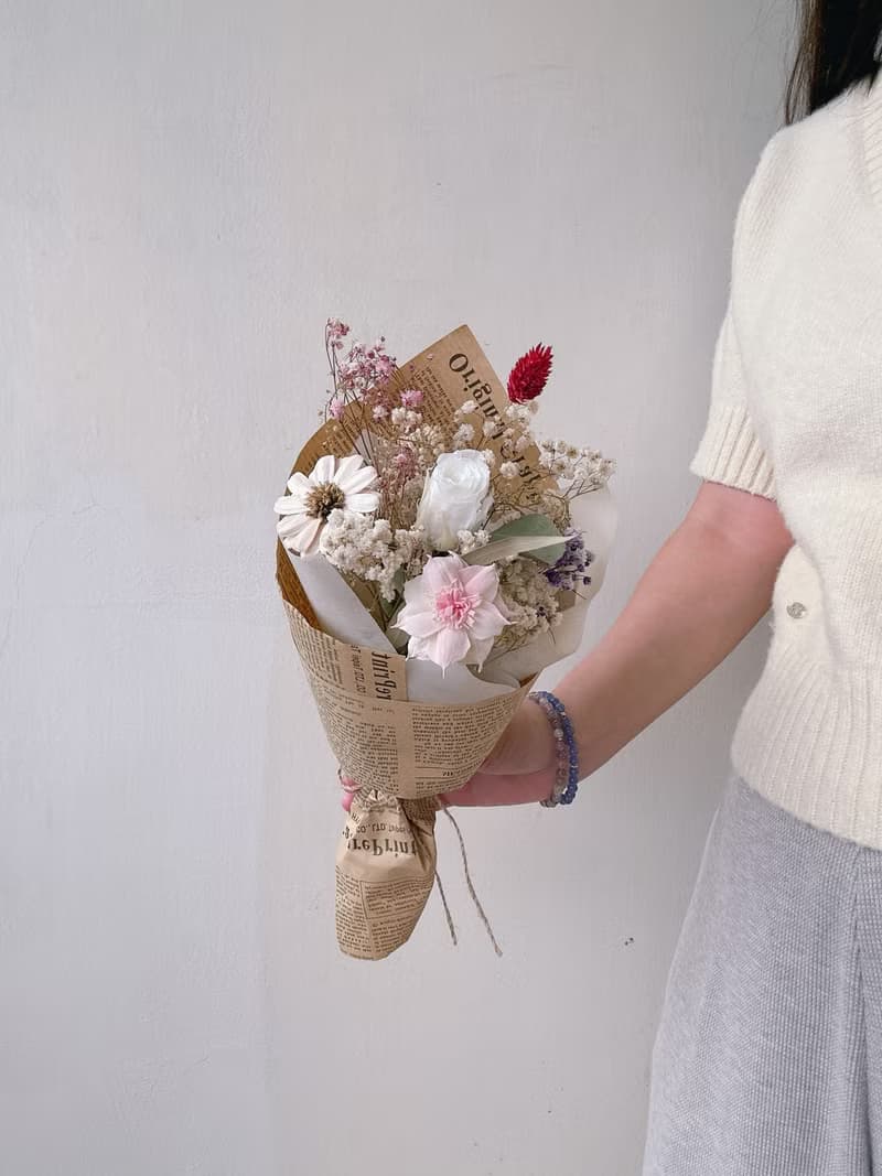 美好時光 | 甜筒花束、永生乾燥花束、DIY手作材料包