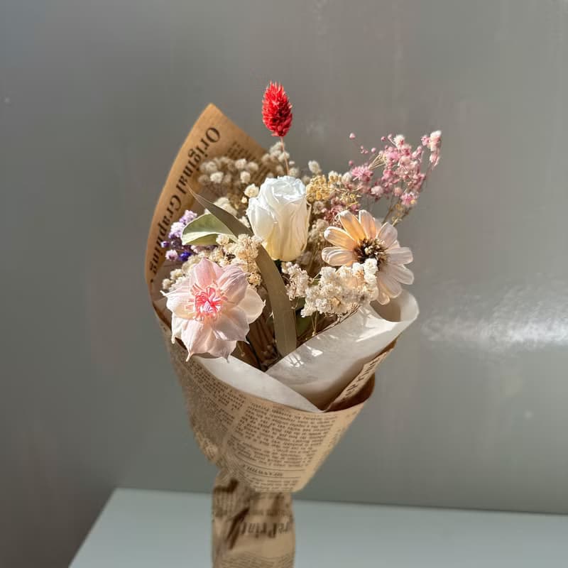 美好時光 | 甜筒花束、永生乾燥花束、DIY手作材料包