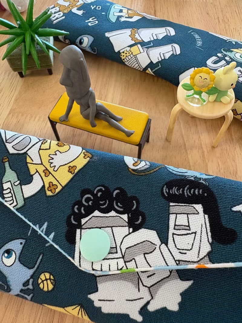 文青風環保純棉筷袋 巨石艾磨 生活哲學  質感藍 日本 潮物 收納