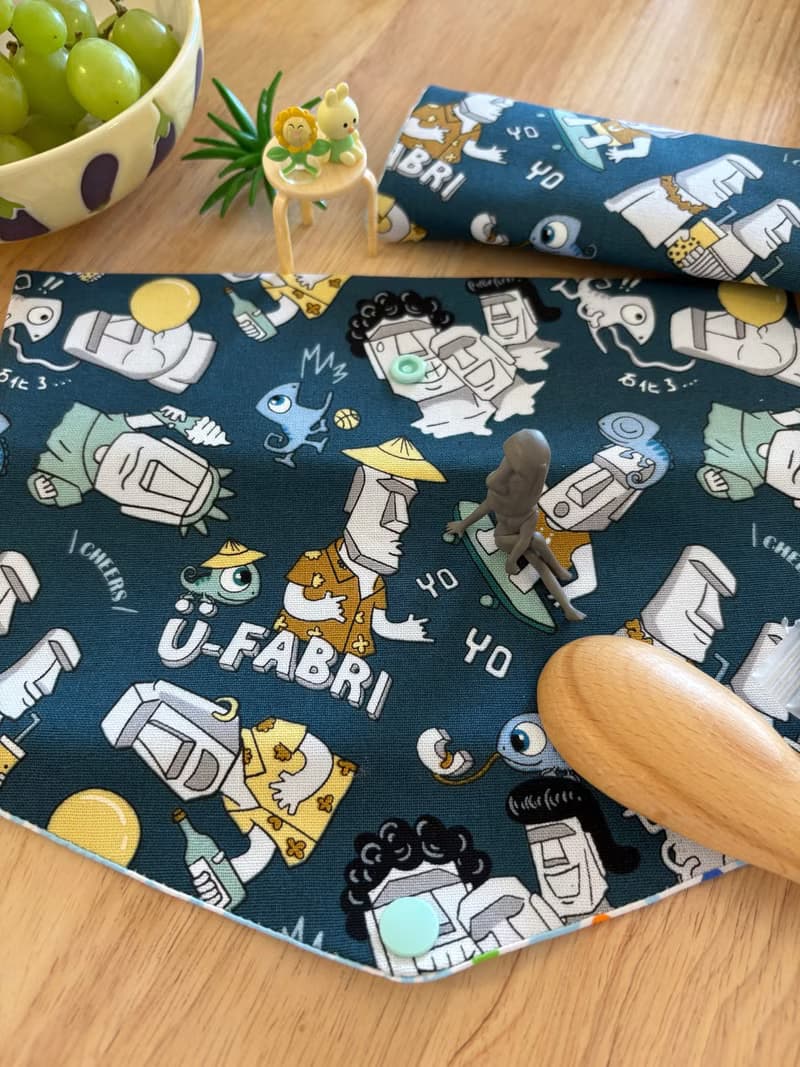 文青風環保純棉筷袋 巨石艾磨 生活哲學  質感藍 日本 潮物 收納