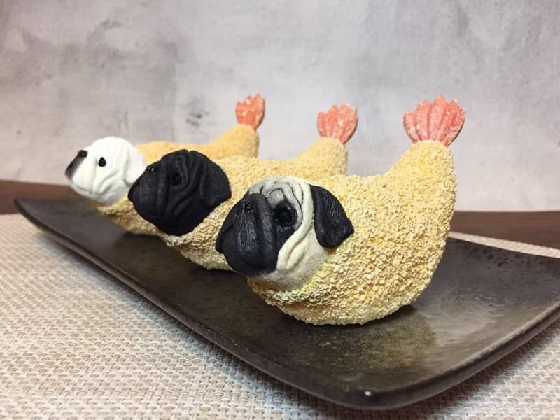 日式炸蝦巴哥犬 | 巴哥犬 /動物擺飾/辦公室療癒小物/禮物