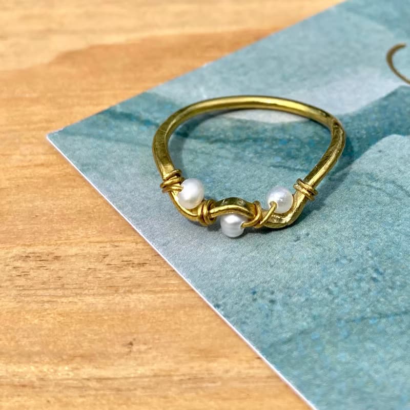 老林雜貨 | 珍珠波浪戒指