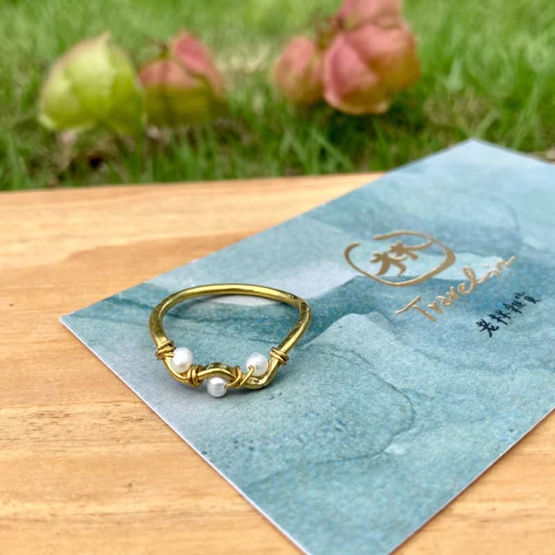 老林雜貨 | 珍珠波浪戒指