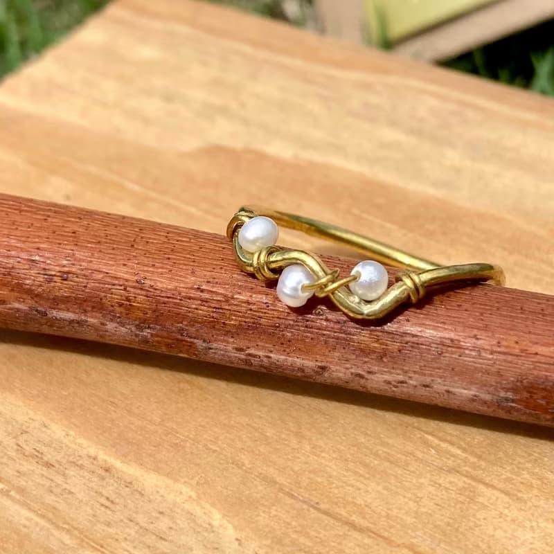 老林雜貨 | 珍珠波浪戒指