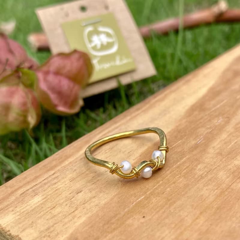 老林雜貨 | 珍珠波浪戒指