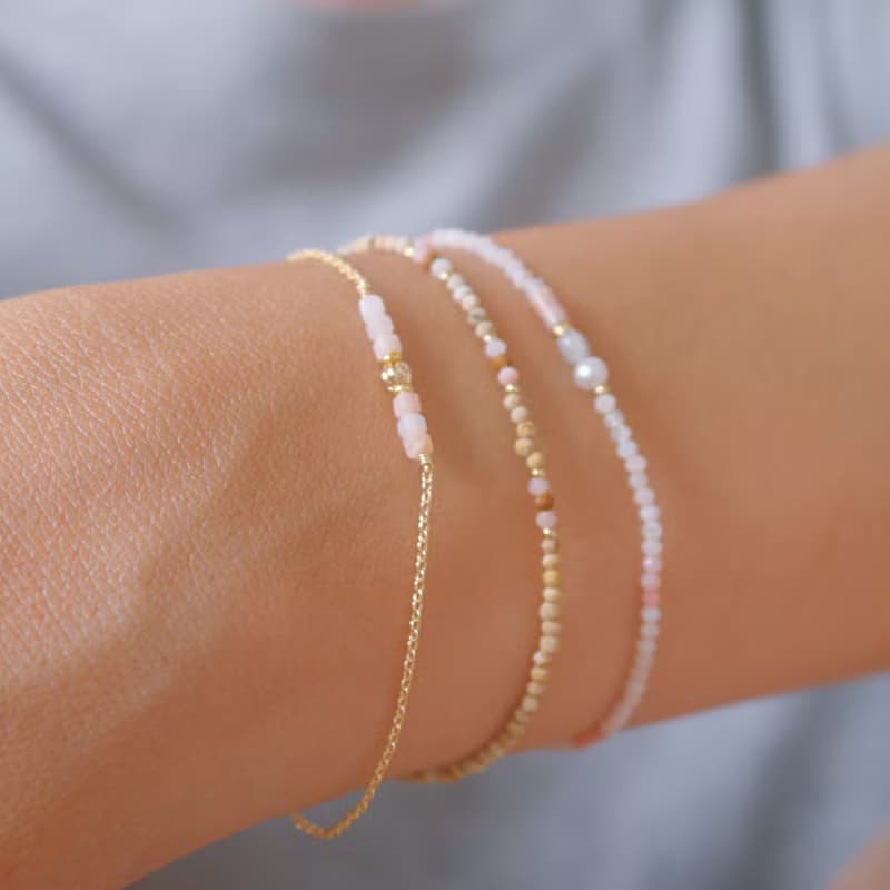 手鍊 粉紅澳寶 彼得石 - 美好的早晨 -