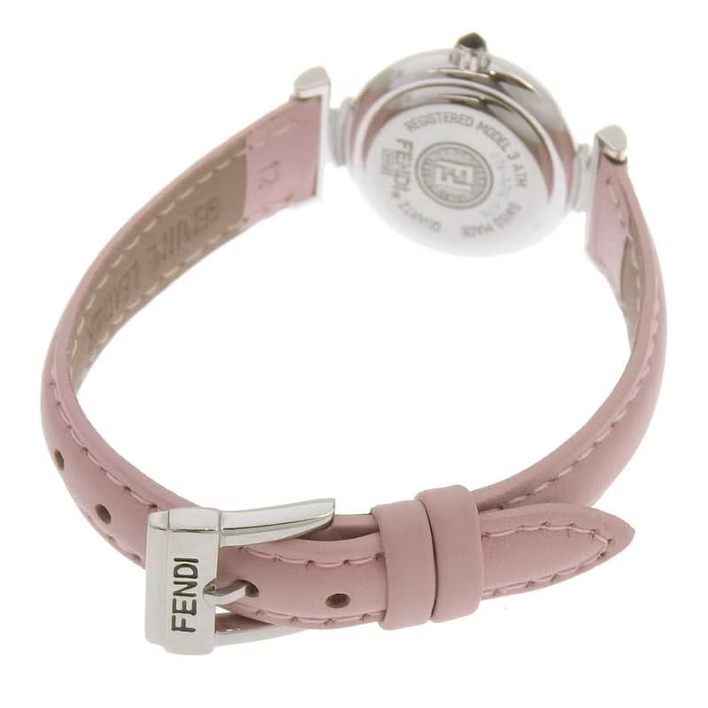 【日本直送】フェンディ FENDI 腕時計 320L SS × 型押しレザー クオーツ アナログ表示 ホワイトシェル文字盤 レディース【中古】