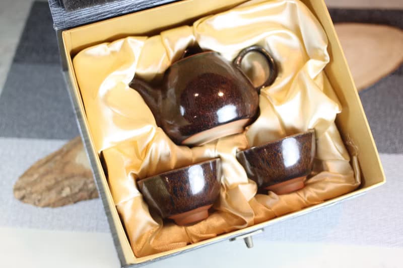 【送禮好物】180ml 疲倦 天目釉 一茶壺兩杯組 鶯歌葉敏祥作