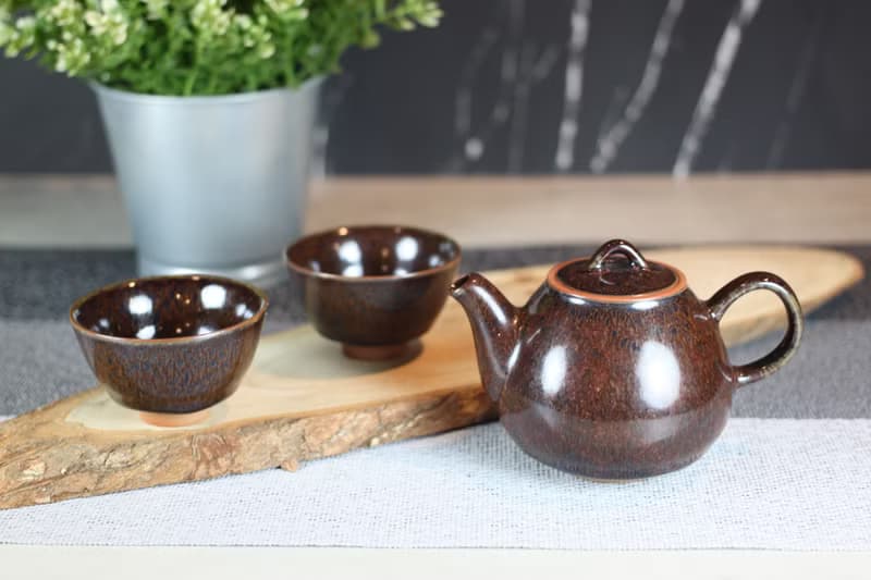 【送禮好物】180ml 疲倦 天目釉 一茶壺兩杯組 鶯歌葉敏祥作