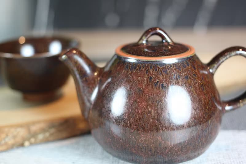 【送禮好物】180ml 疲倦 天目釉 一茶壺兩杯組 鶯歌葉敏祥作