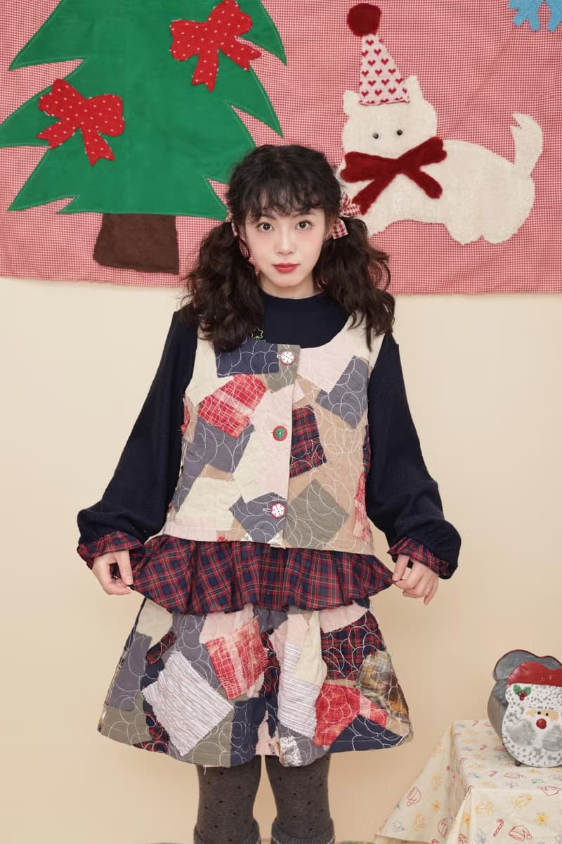 古著少女感 聖誕節背心半裙套裝
