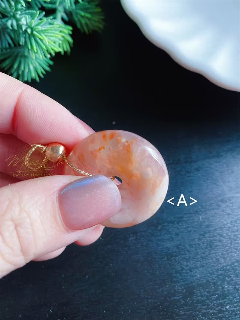 櫻花瑪瑙 厚庄 平安扣 小高貨 禮物 包掛 項鍊 生日禮物 閨