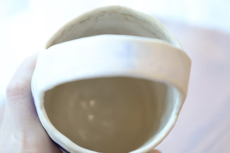 【聖誕節禮物】青綠山水墨色感瓷土手捏提把乾花器侘寂陶藝術層次