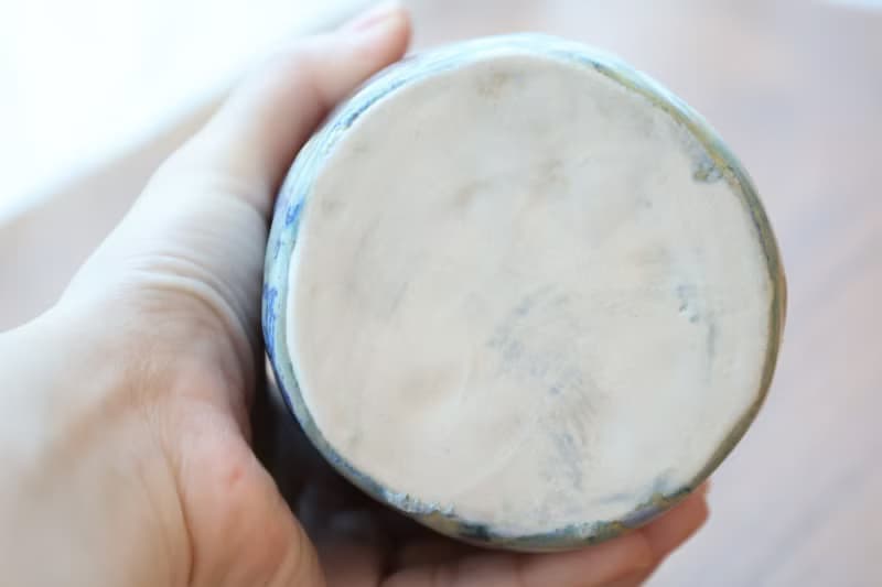 【聖誕節禮物】青綠山水墨色感瓷土手捏提把乾花器侘寂陶藝術層次