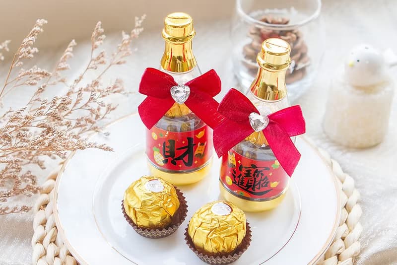 馬年財運連連香檳糖果瓶(金莎2顆入)