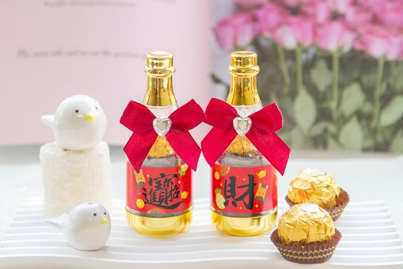 馬年財運連連香檳糖果瓶(金莎2顆入)