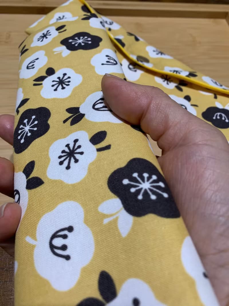 文青風環保純棉筷袋 ~ 花舞 大地黃 日本 潮物 收納 手作餐具袋