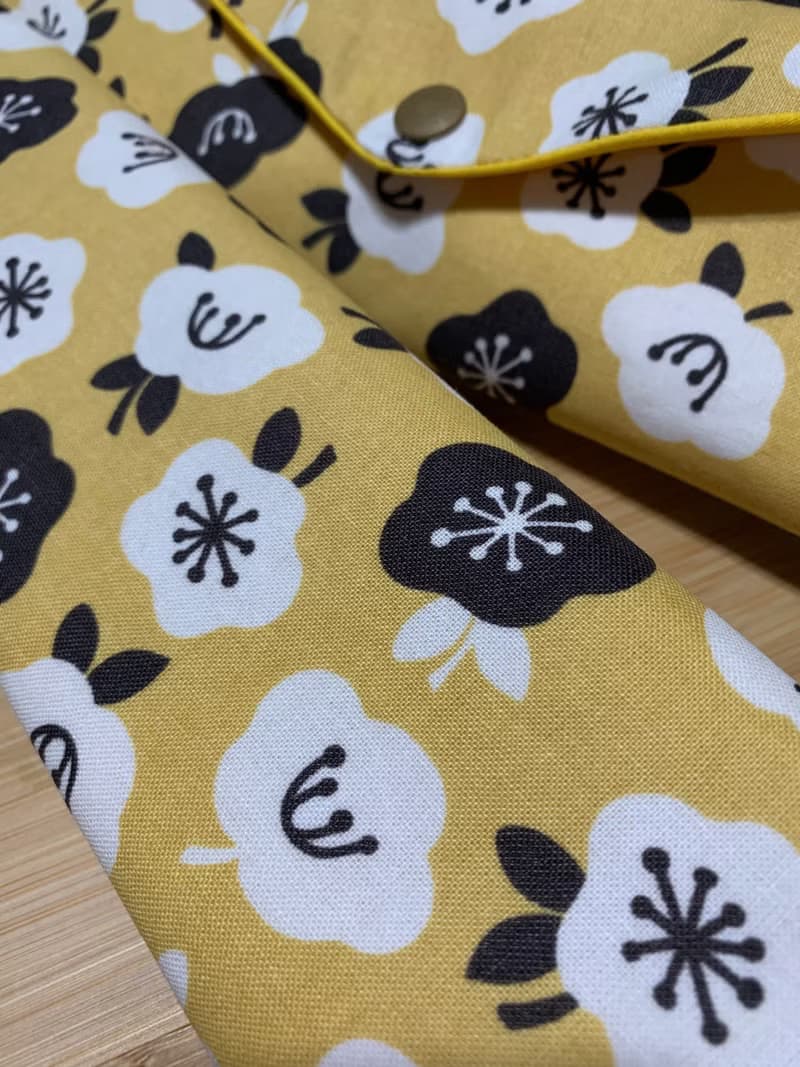 文青風環保純棉筷袋 ~ 花舞 大地黃 日本 潮物 收納 手作餐具袋