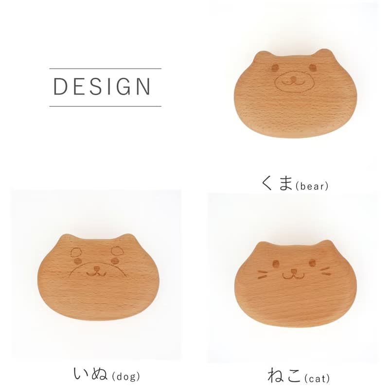 天然櫸木製 動物形狀便當盒 300ml / 小狗、貓咪、小熊三款