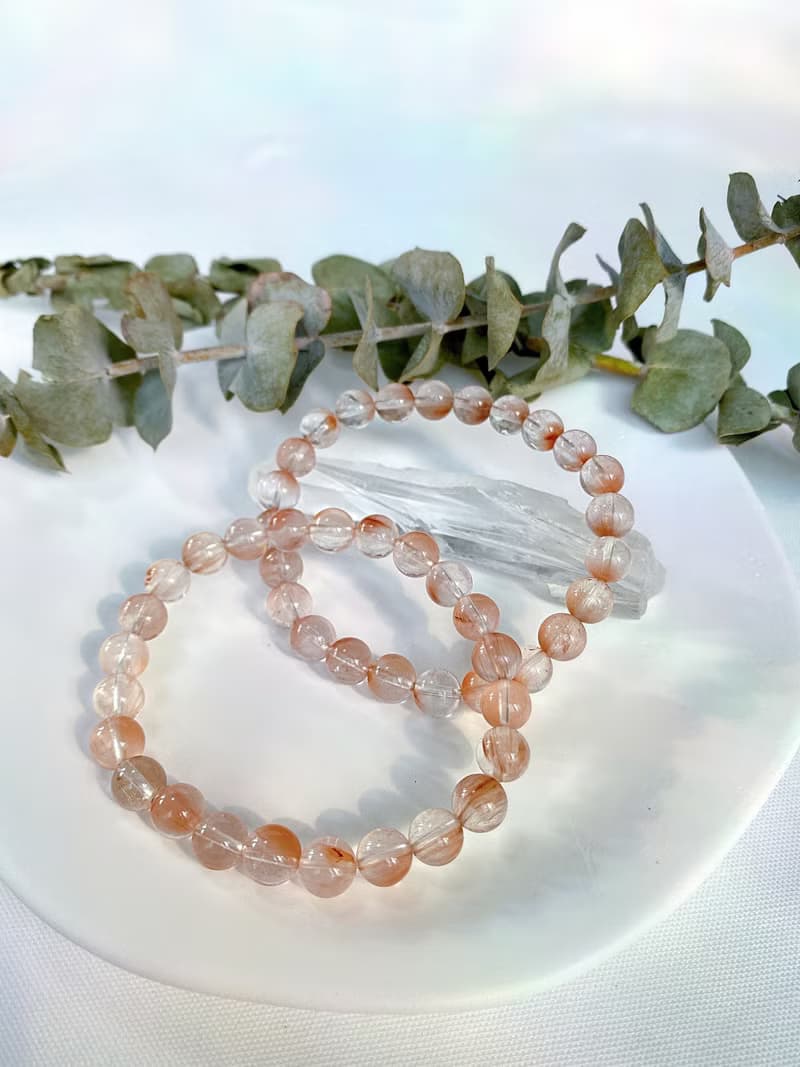 高冰透粉兔毛||兔毛/水晶/手串/手鍊