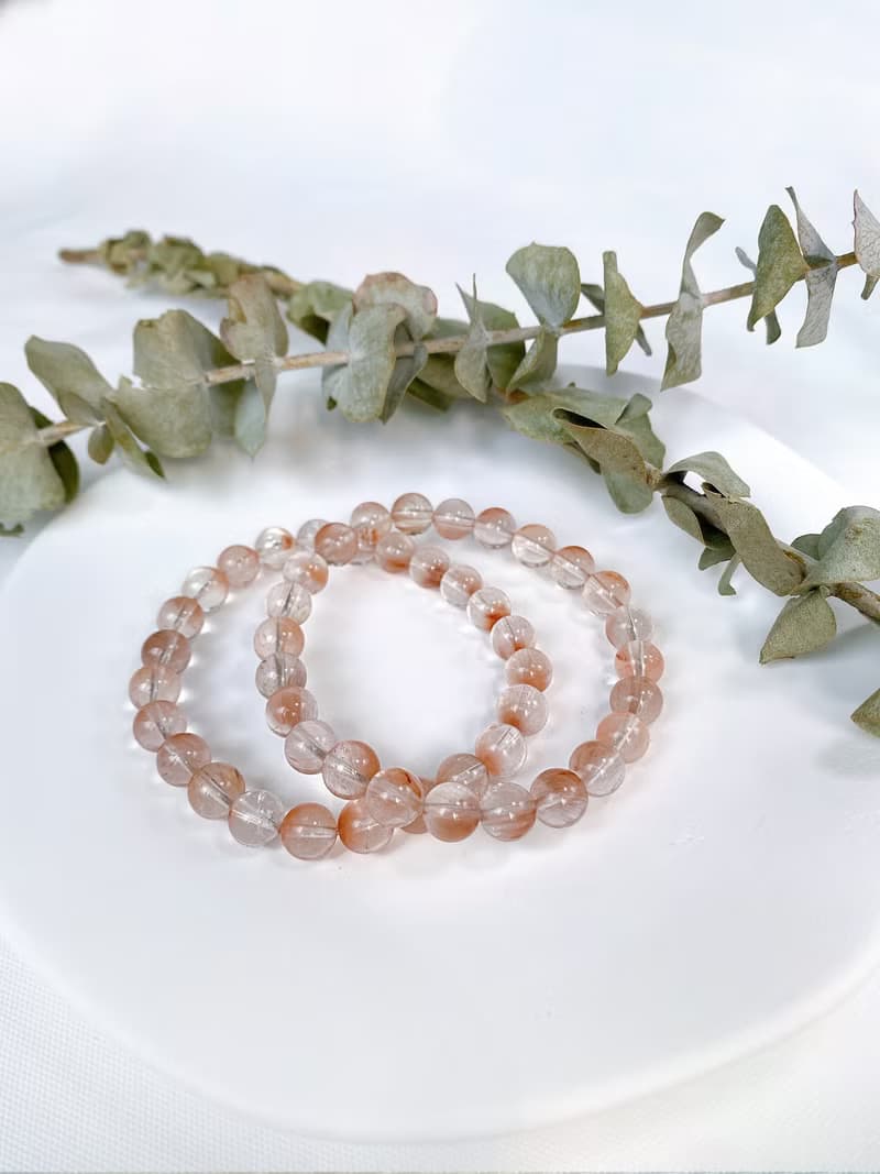 高冰透粉兔毛||兔毛/水晶/手串/手鍊