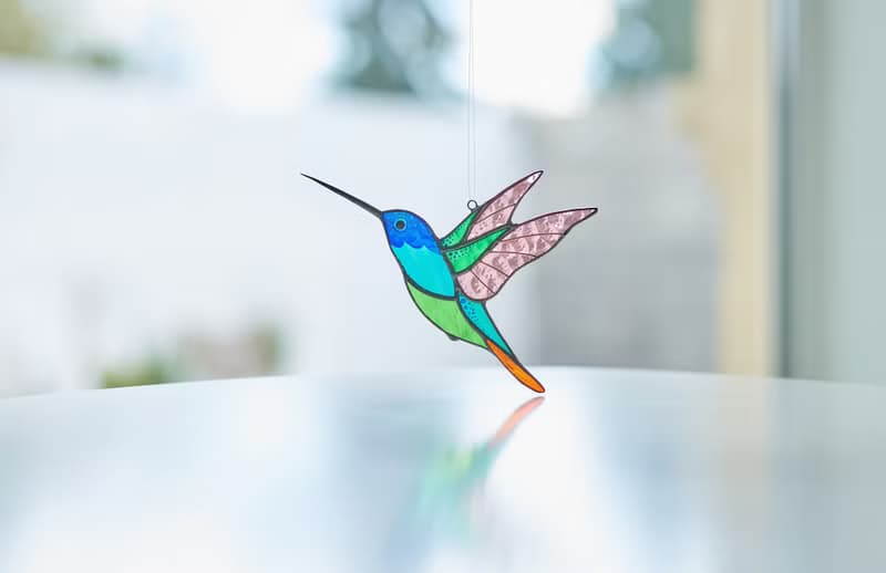 彩色玻璃蜂鳥窗飾、喬遷禮物、現代裝飾