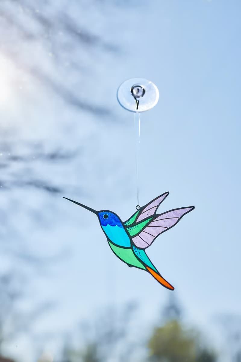 彩色玻璃蜂鳥窗飾、喬遷禮物、現代裝飾